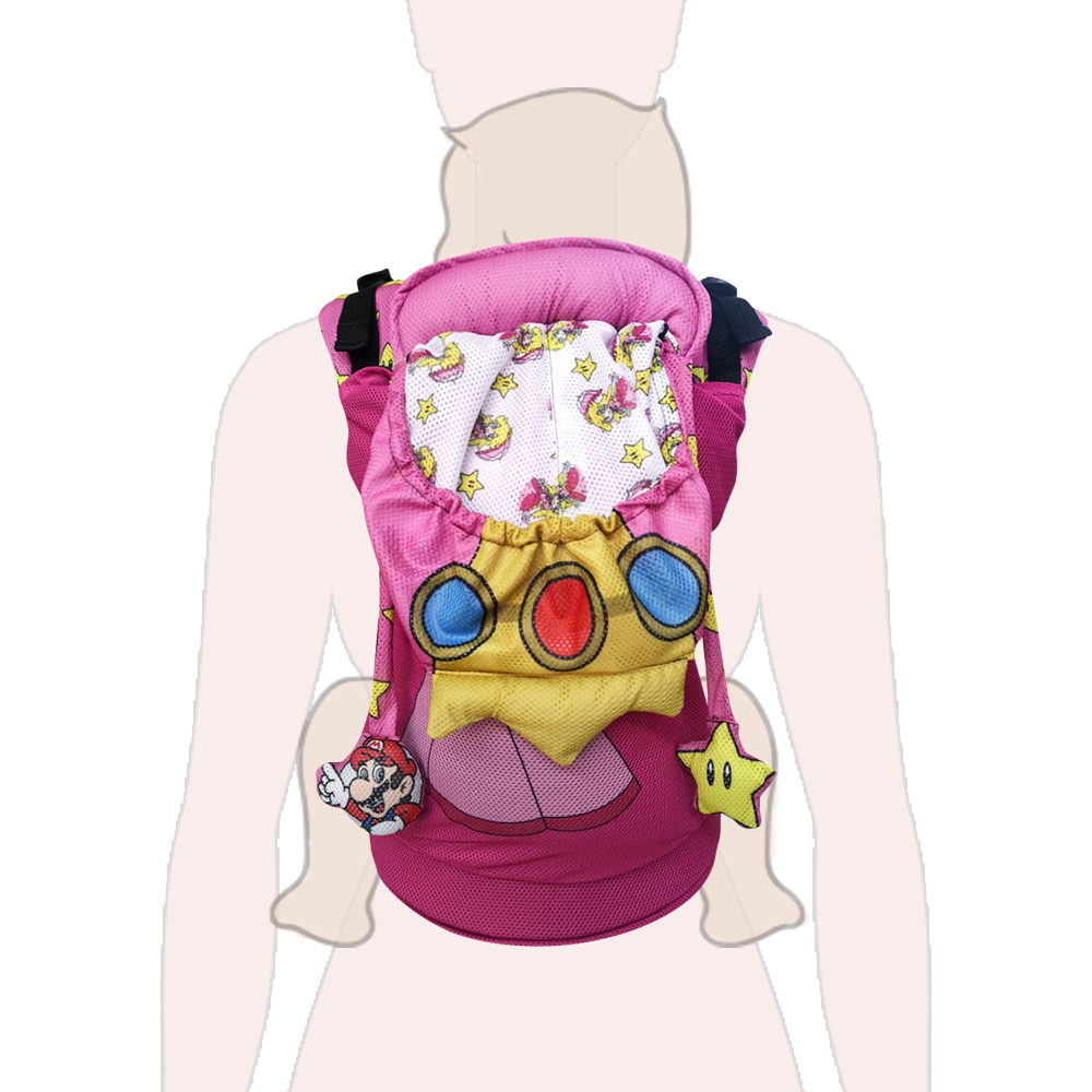 Mochila ergonómica + kit Mom to baby " Princesa Peach"